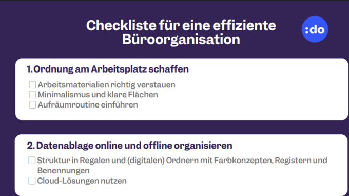 Checkliste Büroorganisation